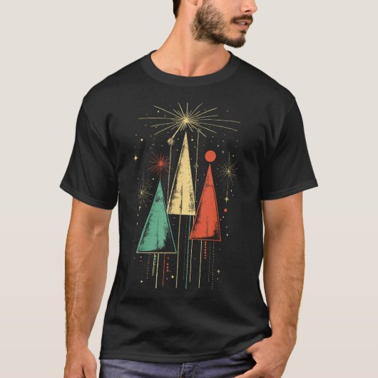 ミッドセンチュリーモダン クリスマス Tシャツ (正面)