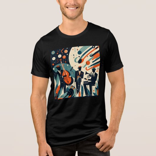 ミッドセンチュリーモダン・ジャズエイジ・トリオ トライブレンドTシャツ (正面)