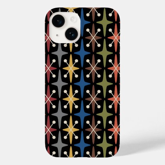 ミッドセンチュリーモダン・スターバースト柄 Case-Mate iPhoneケース (裏面)