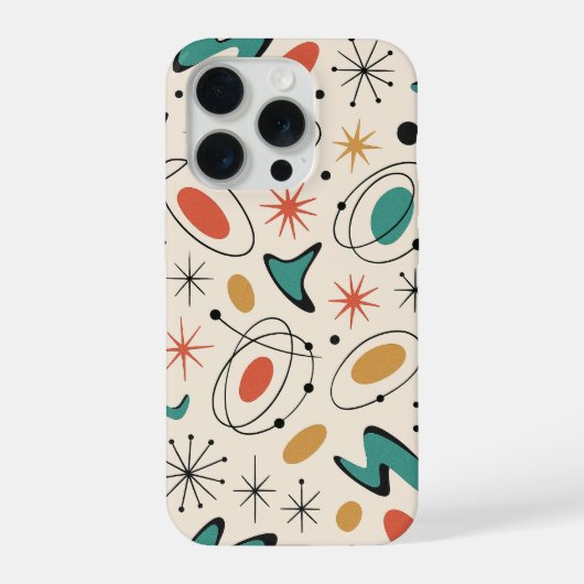 ミッドセンチュリーモダン・スターバースト柄 iPhoneケース (裏面)