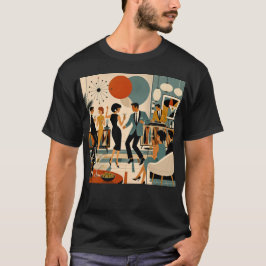 ミッドセンチュリーモダン ヒップ マティーニ ダンスパーティー Tシャツ
