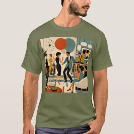 ミッドセンチュリーモダン ヒップ マティーニ ダンスパーティー Tシャツ
