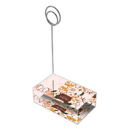 ミッドセンチュリーモダン フローラル カスタムネーム テーブルカードホルダー