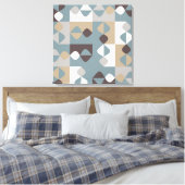 ミッドセンチュリーモダン – ミントチョコレートキャラメル キャンバスプリント (インサイチュ (寝室))