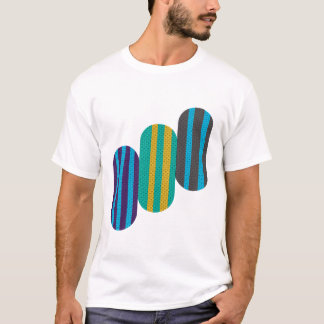 ミッドセンチュリーモダン レトロ 幾何学 ストライプ カプセル Tシャツ
