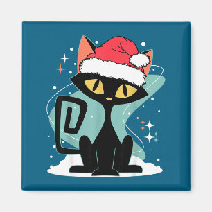 ミッドセンチュリーモダン 猫 サンタ帽子 クリスマス 70年代 レトロ マグネット