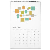 ミッドセンチュリーモダン#3オリジナルアートレトロ カレンダー (1月 2026)