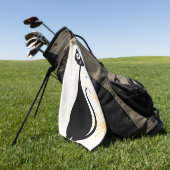 ミッドセンチュリーモダンMCMクール黒猫 ゴルフタオル (グリーン)