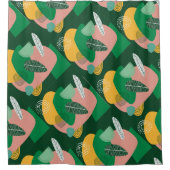 ミッドセンチュリーモダンNo 1グリーンシャワーカーテン シャワーカーテン (正面)