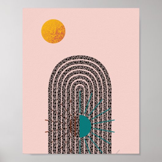 ミッドセンチュリーモンダン抽象芸術幾何学模様 ポスター (正面)