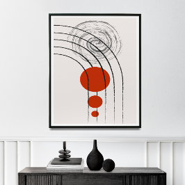 ミッドセンチュリーラインアートユニークデコールポスター ポスター