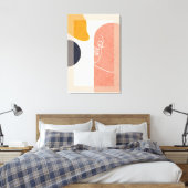 ミッドセンチュリーラインアート、大きく完成 キャンバスプリント (インサイチュ (寝室))