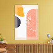 ミッドセンチュリーラインアート、大きく完成 キャンバスプリント (インサイチュ (リビング))