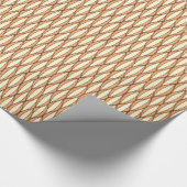 ミッドセンチュリーリボンプリント – カメルタンとクリーム ラッピングペーパー (角)