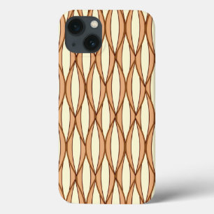 ミッドセンチュリーリボンプリント – カメルタンとクリーム iPhone 13ケース