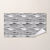 ミッドセンチュリーリボンプリント、グレーシェード/グレー バスタオルセット (ハンドタオル)