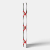 ミッドセンチュリーリボンプリント – グレー、白、赤 Case-Mate iPhoneケース (裏面 / 右)