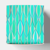 ミッドセンチュリーリボンプリント – シェードターコイズ フェイバーボックス (上部)