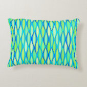 ミッドセンチュリーリボンプリント-ターコイズとライム アクセントクッション (裏面)