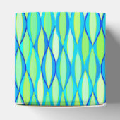 ミッドセンチュリーリボンプリント-ターコイズとライム フェイバーボックス (上部)