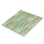 ミッドセンチュリーリボンプリント – ブルースとニュートラル タイル (側面)