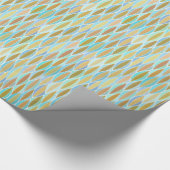 ミッドセンチュリーリボンプリント – ブルースとニュートラル ラッピングペーパー (角)