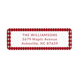 ミッドセンチュリーレッドボーブルズクリスマス差出人住所 ラベル