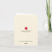 ミッドセンチュリーレッドポピーかわいいイエロー誕生日 カード (裏面)