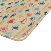 ミッドセンチュリーレトロのクリスマスツリーのおもちゃつきパターン カッティングボード (角)