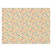 ミッドセンチュリーレトロのクリスマスツリーのおもちゃつきパターン テーブルクロス (正面(横))