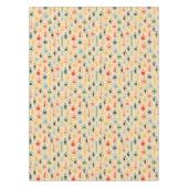 ミッドセンチュリーレトロのクリスマスツリーのおもちゃつきパターン テーブルクロス (正面)