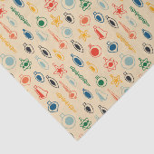 ミッドセンチュリーレトロのクリスマスツリーのおもちゃつきパターン 薄葉紙 (詳細)