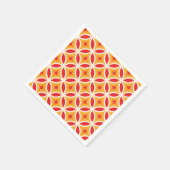 ミッドセンチュリーレトロの幾何学円のスターバスト スタンダードカクテルナプキン (角)