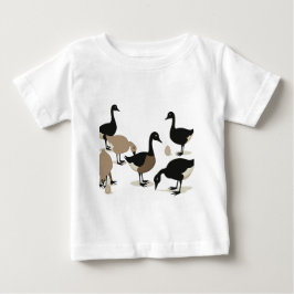ミッドセンチュリーレトロの6羽のアヒルの産卵 カットアウト 5 ベビーTシャツ