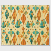 ミッドセンチュリーレトロクリスマスアトミックスターオーナメント ラッピングペーパー (フラット)