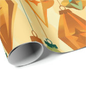 ミッドセンチュリーレトロクリスマスアトミックスターオーナメント ラッピングペーパー (ロールコーナー)