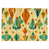 ミッドセンチュリーレトロクリスマスアトミックスターオーナメント ラージペーパーバッグ (裏面)