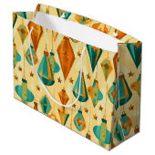 ミッドセンチュリーレトロクリスマスアトミックスターオーナメント ラージペーパーバッグ (裏面アングル)