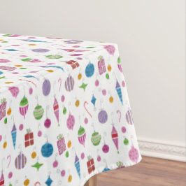 ミッドセンチュリーレトロクリスマスオーナメント手書き テーブルクロス