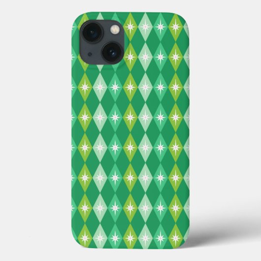 ミッドセンチュリーレトログリーンダイアモンズクリスマス Case-Mate iPhoneケース (裏面)
