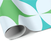 ミッドセンチュリーレトロスターバストイン緑とティール(緑がかった色) ラッピングペーパー (ロールコーナー)