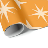 ミッドセンチュリーレトロスターバストオンオレンジ ラッピングペーパー (ロールコーナー)