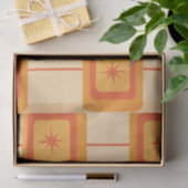 ミッドセンチュリーレトロスターバストオン抽象芸術正方形 薄葉紙 (ギフト)