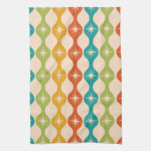 ミッドセンチュリーレトロスターバストオンogee pattern キッチンタオル (縦)