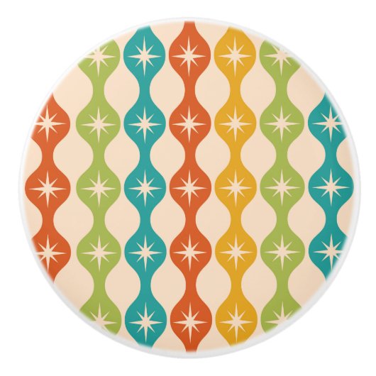 ミッドセンチュリーレトロスターバストオンogee pattern セラミックノブ (正面)