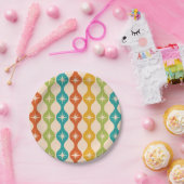 ミッドセンチュリーレトロスターバストオンogee pattern ペーパープレート (パーティー)