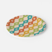 ミッドセンチュリーレトロスターバストオンogee pattern ペーパープレート (アングル)