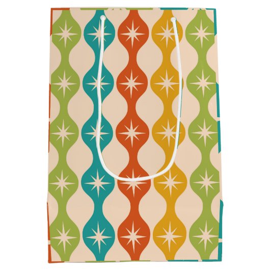 ミッドセンチュリーレトロスターバストオンogee pattern ミディアムペーパーバッグ (裏面)