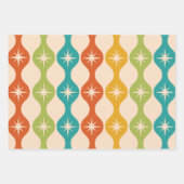 ミッドセンチュリーレトロスターバストオンogee pattern ラッピングペーパーシート (正面)