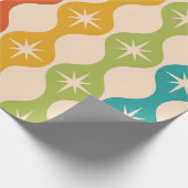 ミッドセンチュリーレトロスターバストオンogee pattern ラッピングペーパー (角)